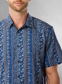 Chemise décontractée en stretch à manches courtes pour hommes