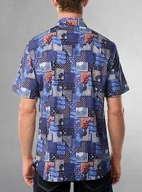Men's casual short sleeve stretch shirt