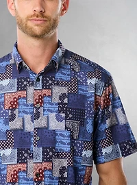 Men's casual short sleeve stretch shirt
