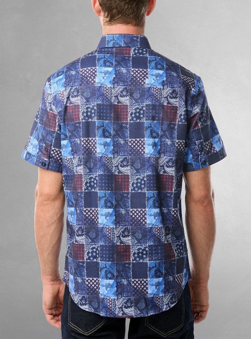 Men's casual short sleeve stretch shirt