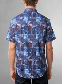 Men's casual short sleeve stretch shirt