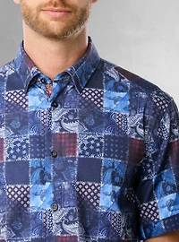 Men's casual short sleeve stretch shirt