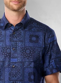Men's casual short sleeve stretch shirt