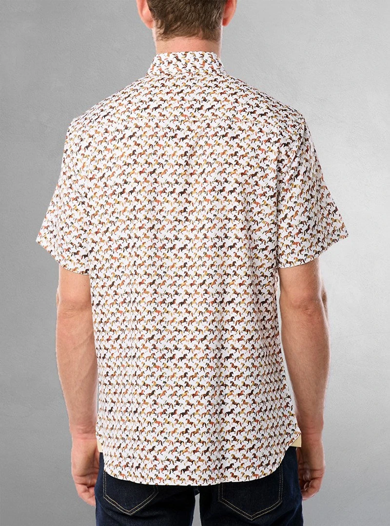 Men's casual short sleeve stretch shirt