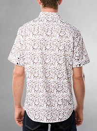 Chemise décontractée en stretch à manches courtes pour hommes