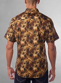 Chemise décontractée en stretch à manches courtes pour hommes