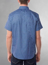 Chemise décontractée en stretch à manches courtes pour hommes