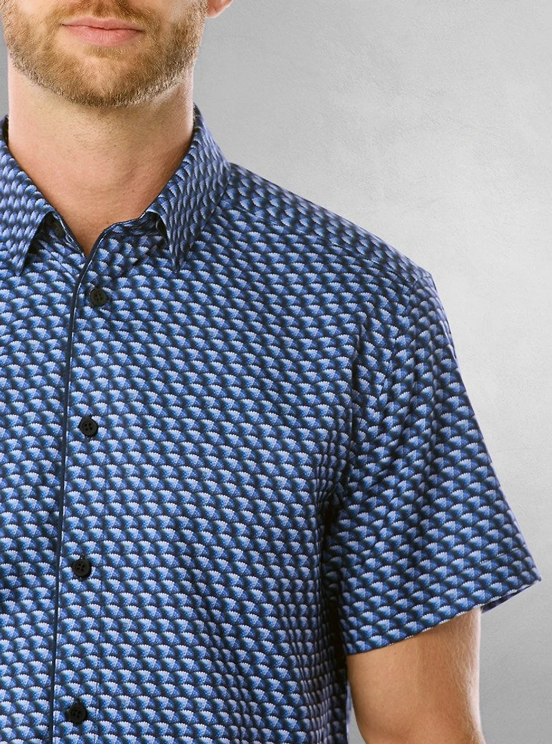 Men's casual short sleeve stretch shirt