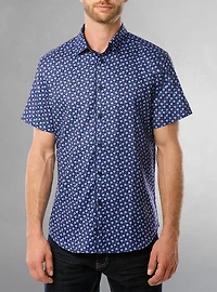 Chemise décontractée en stretch à manches courtes pour hommes