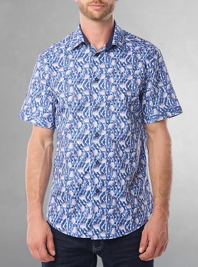 Men's casual short sleeve stretch shirt