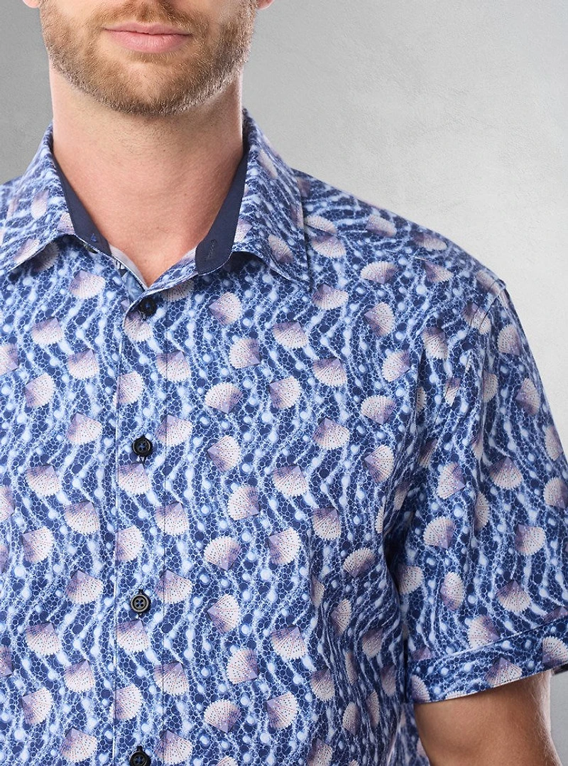 Men's casual short sleeve stretch shirt