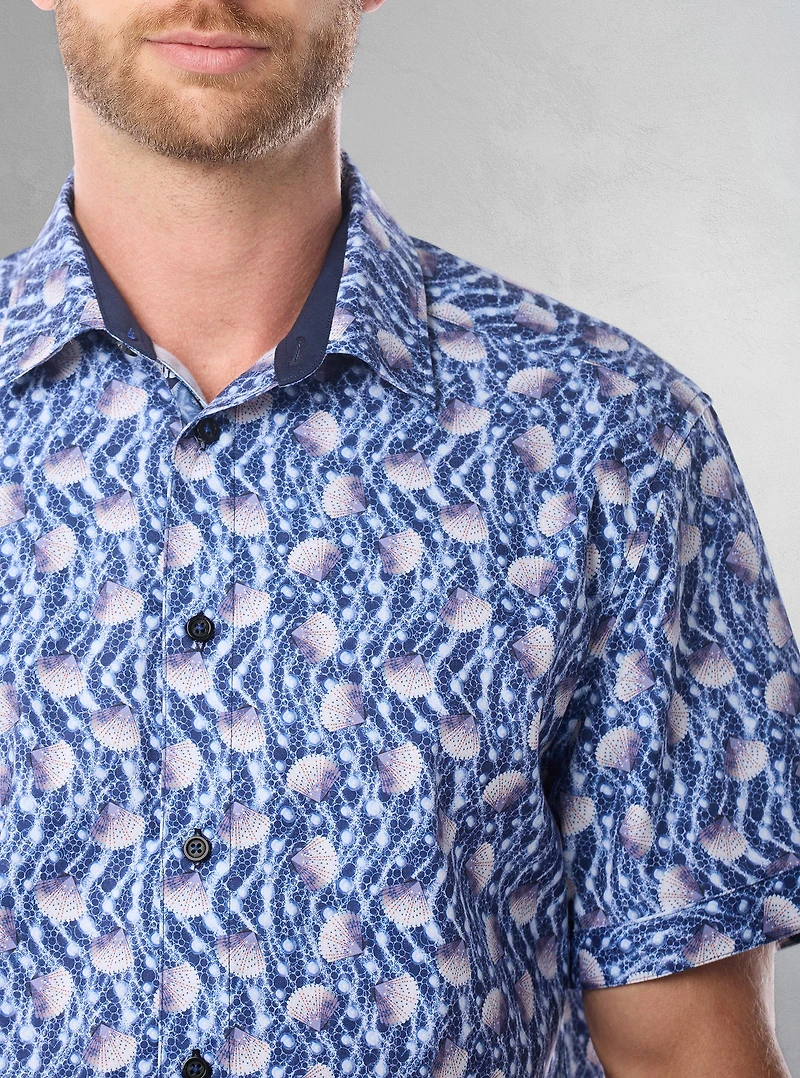Men's casual short sleeve stretch shirt