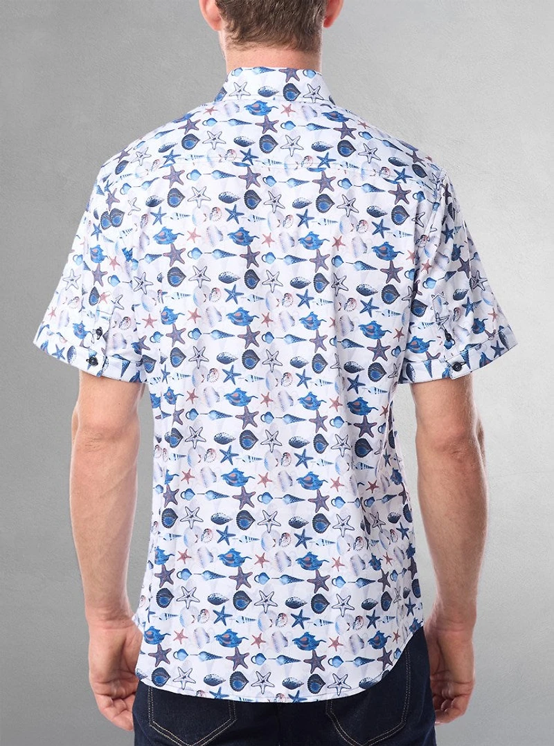 Men's casual short sleeve stretch shirt