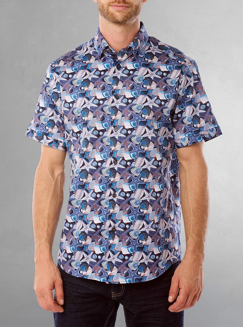 Men's casual short sleeve stretch shirt