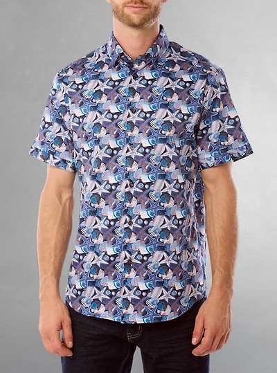 Men's casual short sleeve stretch shirt