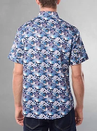 Men's casual short sleeve stretch shirt