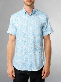 Chemise décontractée en stretch à manches courtes pour hommes