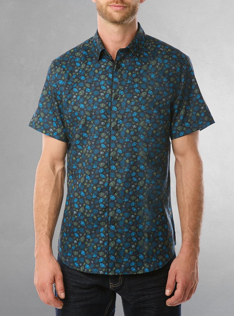 Men's casual short sleeve stretch shirt