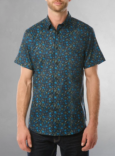 Men's casual short sleeve stretch shirt