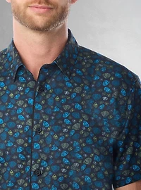 Chemise décontractée en stretch à manches courtes pour hommes
