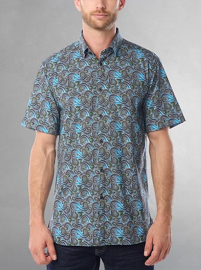 Men's casual short sleeve stretch shirt