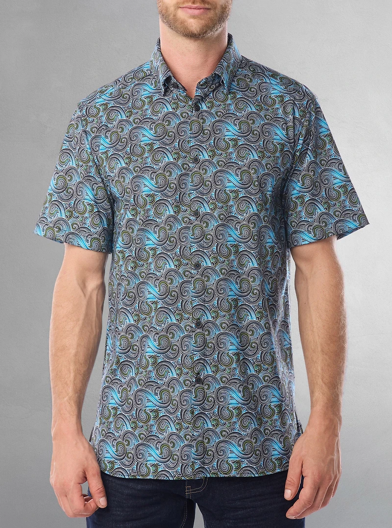Men's casual short sleeve stretch shirt