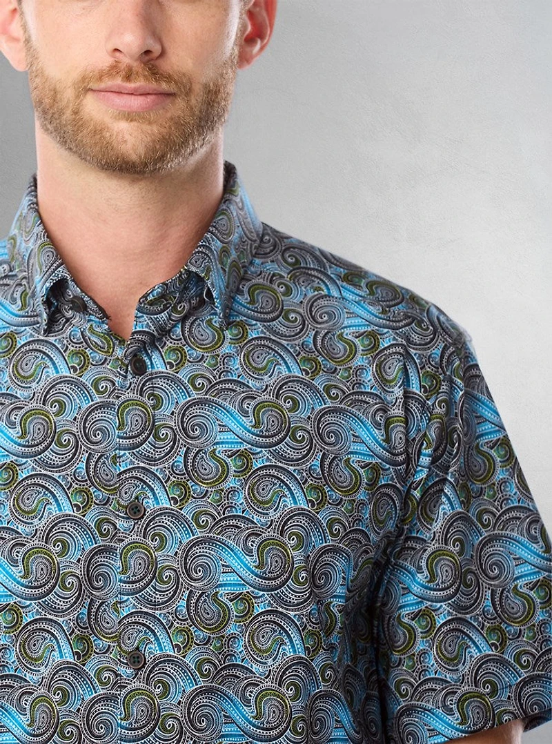 Men's casual short sleeve stretch shirt