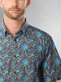 Men's casual short sleeve stretch shirt