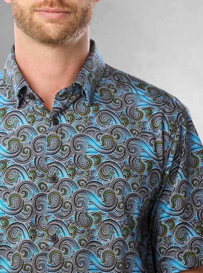 Men's casual short sleeve stretch shirt