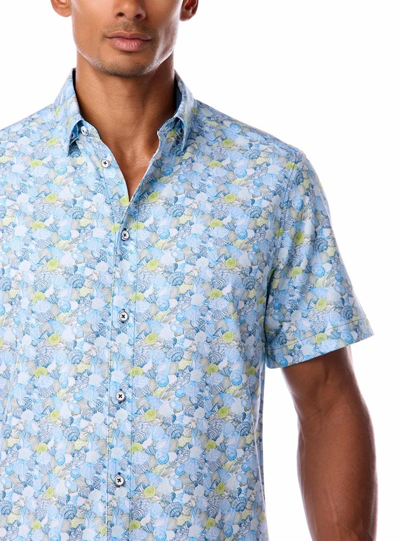 Men's casual short sleeve stretch shirt