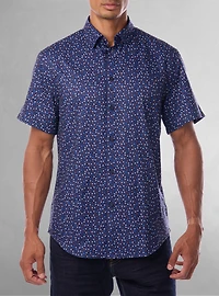 Men's casual short sleeve stretch shirt
