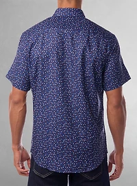 Chemise décontractée en stretch à manches courtes pour hommes