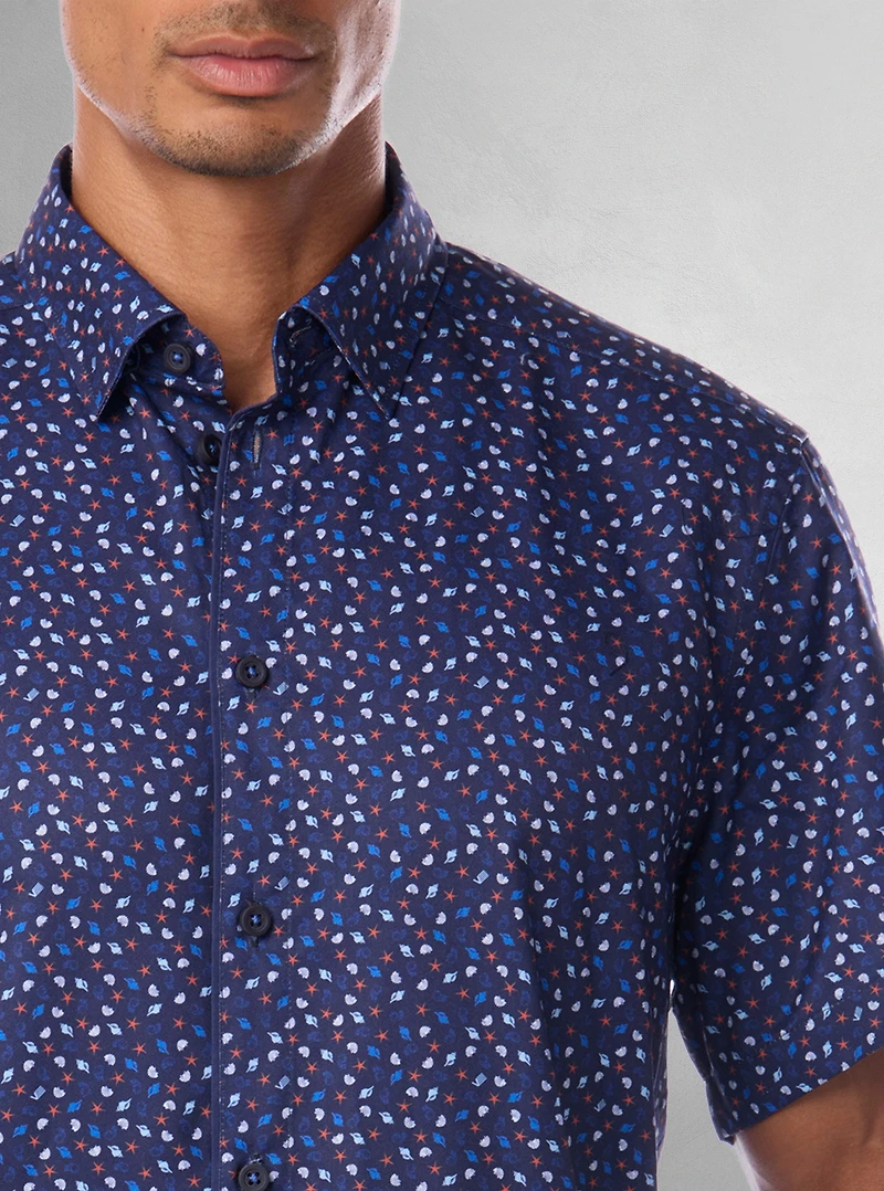 Men's casual short sleeve stretch shirt