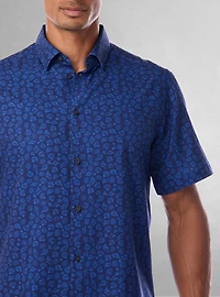 Chemise décontractée en stretch à manches courtes pour hommes