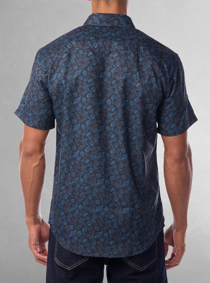 Men's casual short sleeve stretch shirt