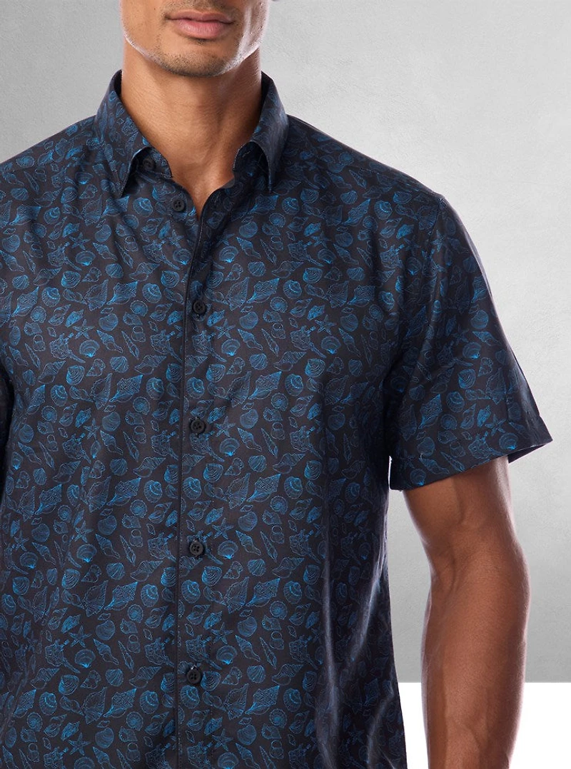 Men's casual short sleeve stretch shirt