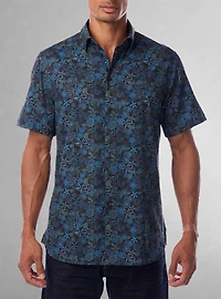 Chemise décontractée en stretch à manches courtes pour hommes