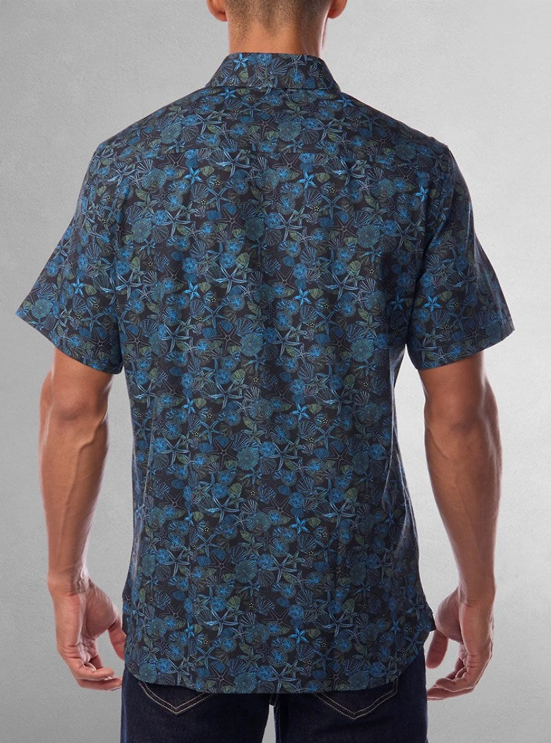 Chemise décontractée en stretch à manches courtes pour hommes