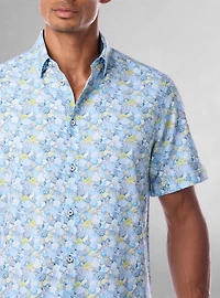 Chemise décontractée en stretch à manches courtes pour hommes