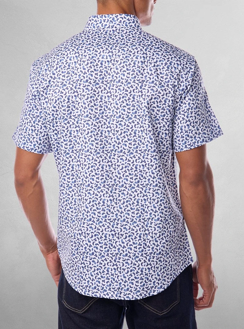 Men's casual short sleeve stretch shirt