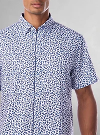 Chemise décontractée en stretch à manches courtes pour hommes