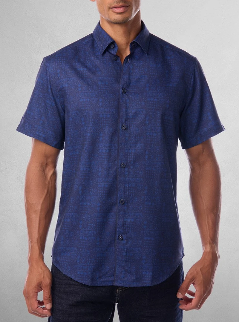 Men's casual short sleeve stretch shirt