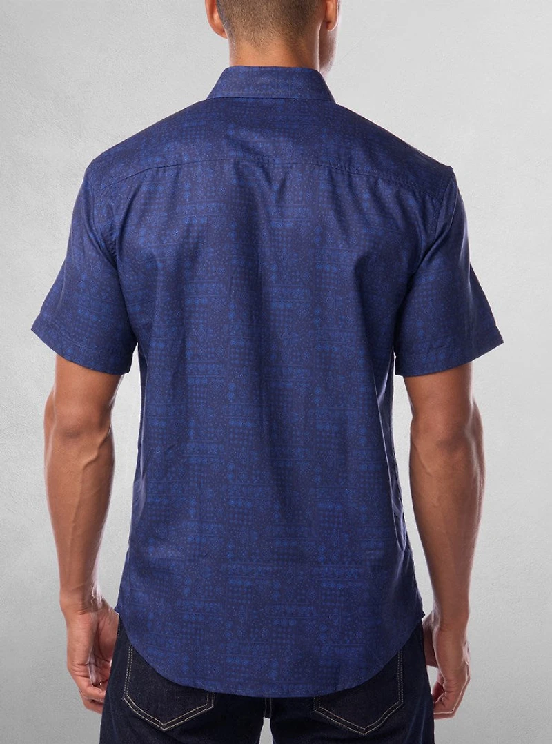 Men's casual short sleeve stretch shirt