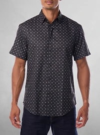 Chemise décontractée en stretch à manches courtes pour hommes