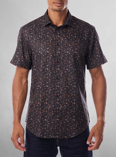 Men's casual short sleeve stretch shirt