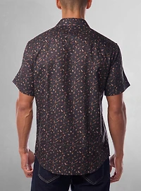 Chemise décontractée en stretch à manches courtes pour hommes