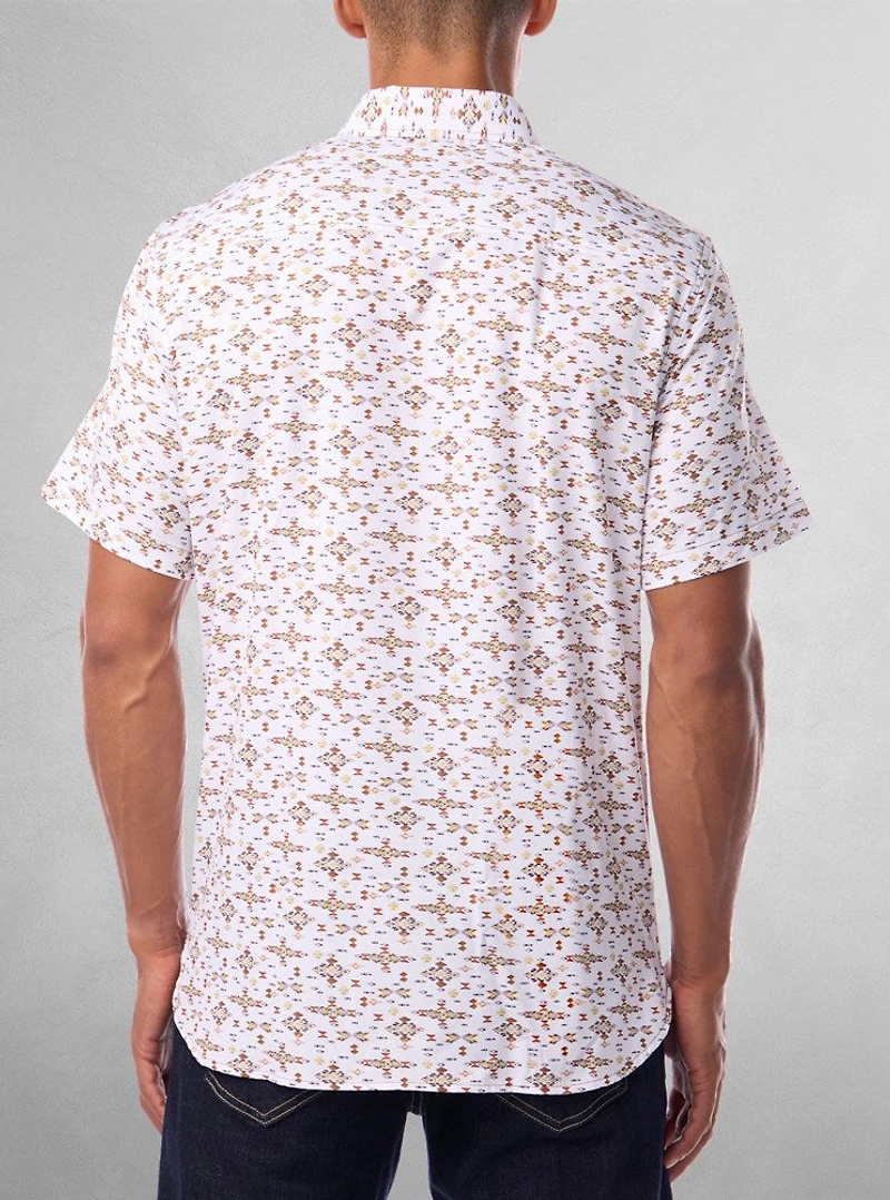 Chemise décontractée en stretch à manches courtes pour hommes