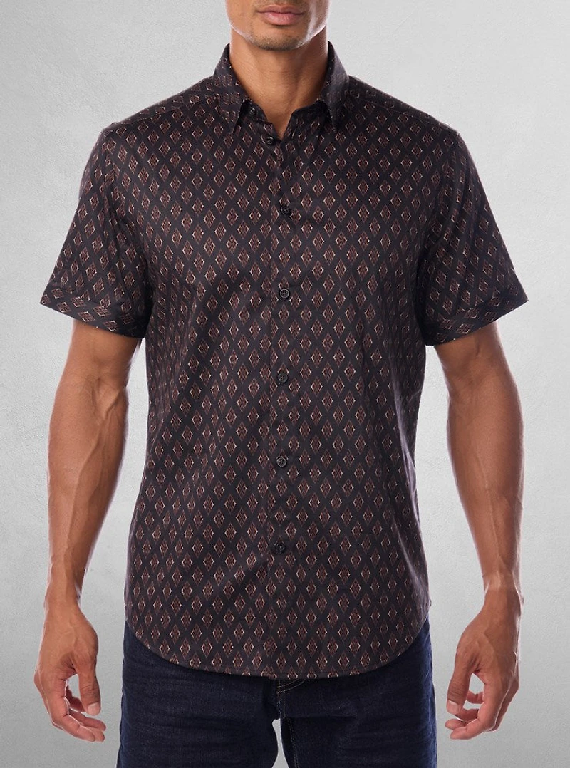 Men's casual short sleeve stretch shirt