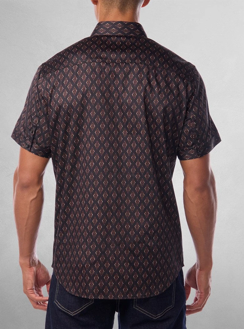 Men's casual short sleeve stretch shirt
