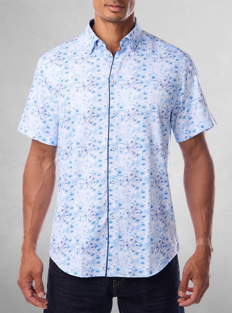 Men's casual short sleeve stretch shirt